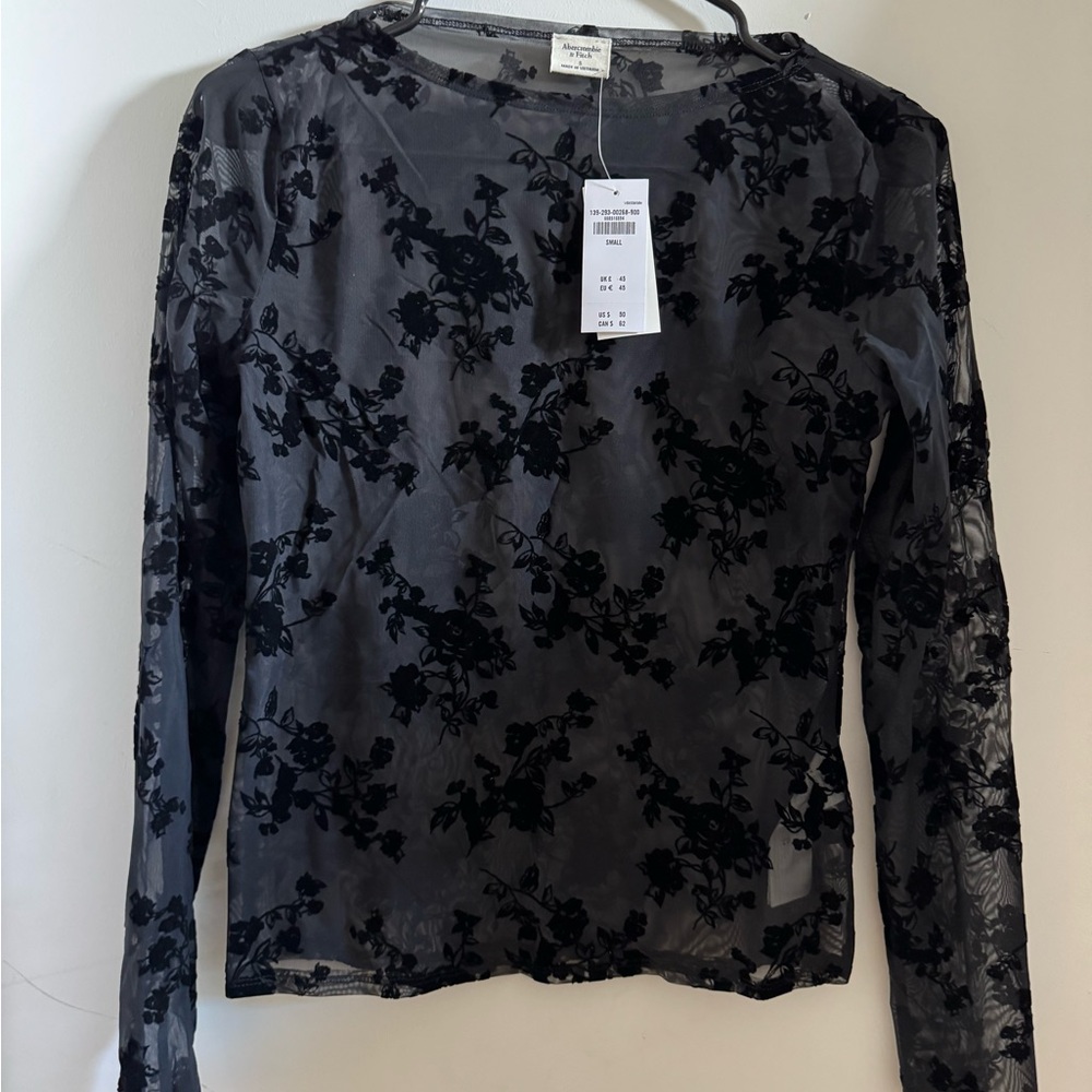 NWT Abercrombie burnout mesh long sleeve